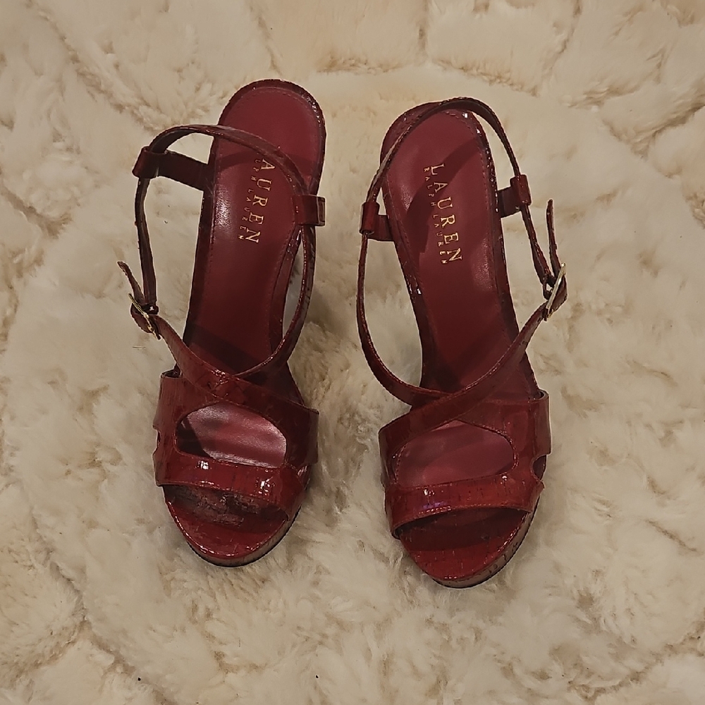 Lauren Ralph Lauren Burgundy Heels